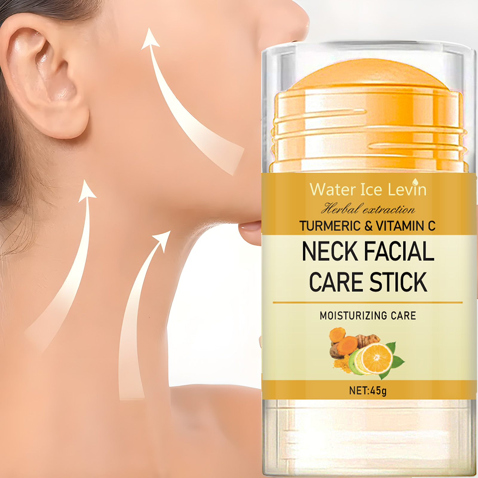 Peptide Neck Cream - ターメリック&ビタミンC ネックフェイシアケア しわライン リフティング ホワイトニング 二重あご引き締め