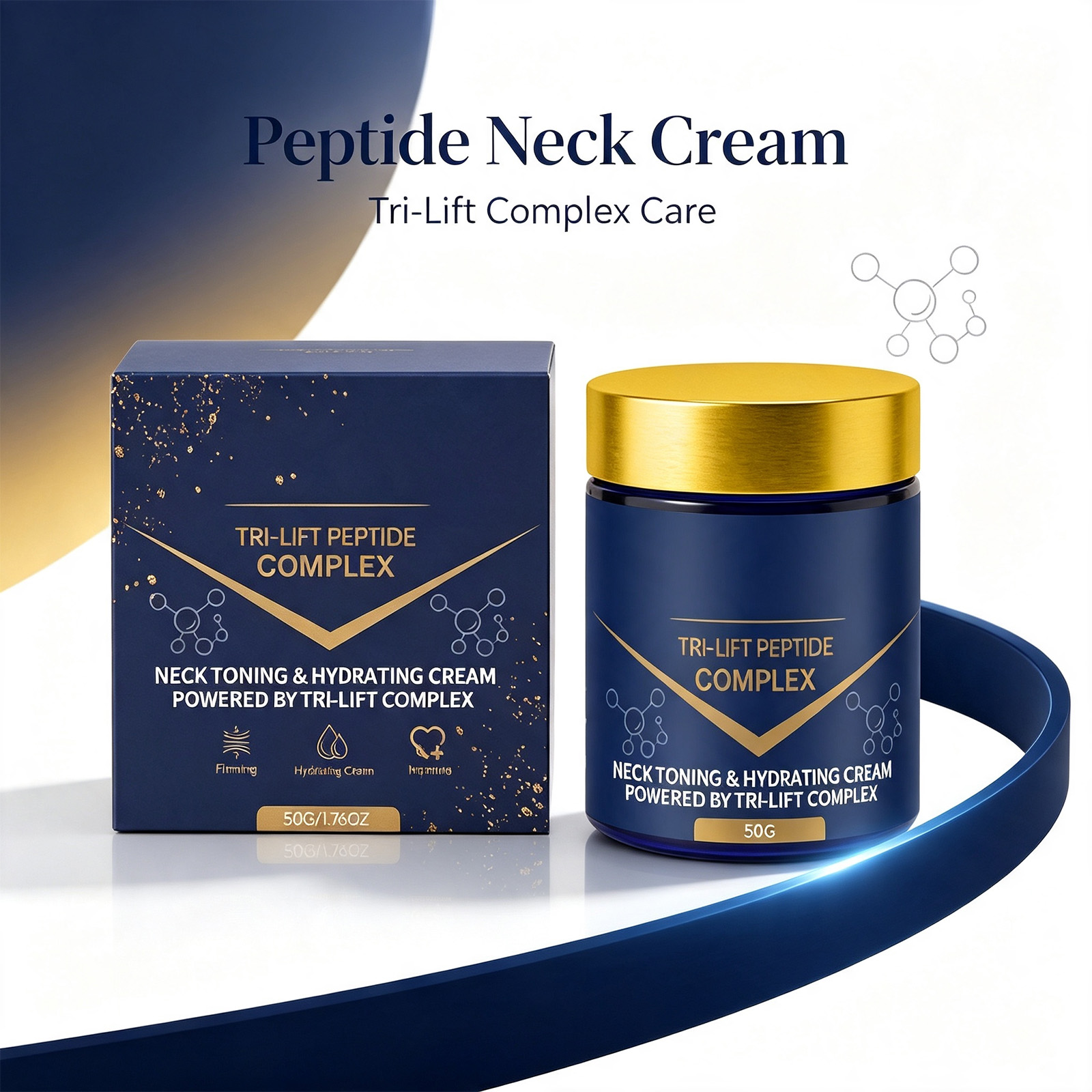 Peptide Neck Cream - トライリフトペプチドネックファーミングクリーム 輪郭を引き締め、小じわを柔らかくし、くすんだ肌を明るくし、保湿効果のあるネックケアクリーム 80g