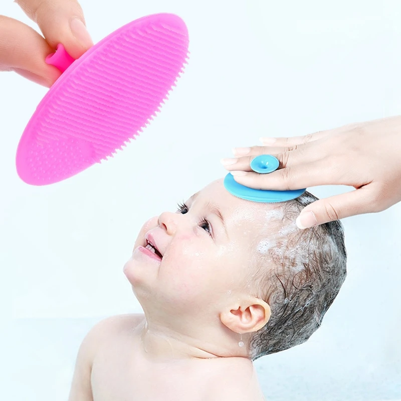 Skincare Newborn - 1pc ソフトシリコーンバスブラシ赤ちゃん新生児デリケートスキンシャワーシャンプーブラシヘッド洗髪マッサージブラシワイプコーム