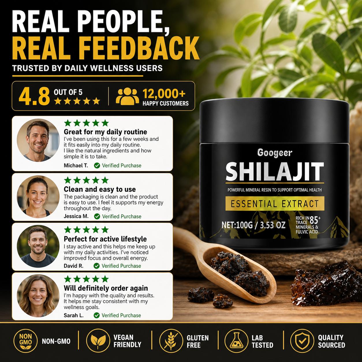 グーガー シラジット エキス パウダー フルボ酸85% 睡眠 - Licorice Root Extract のレビューと価格